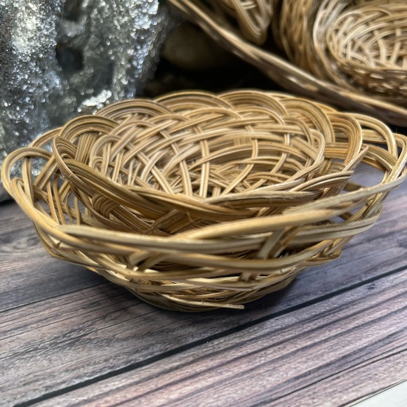 30 WICKER BASKETS BULK BUNDLE DIY CRAFTING BOHO DECOR Wind Chimes Mixed Lot - Picture 6 of 15